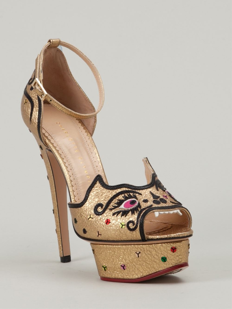 CHARLOTTE OLYMPIA ‘Martia’ Cat Sandals Shoes Post