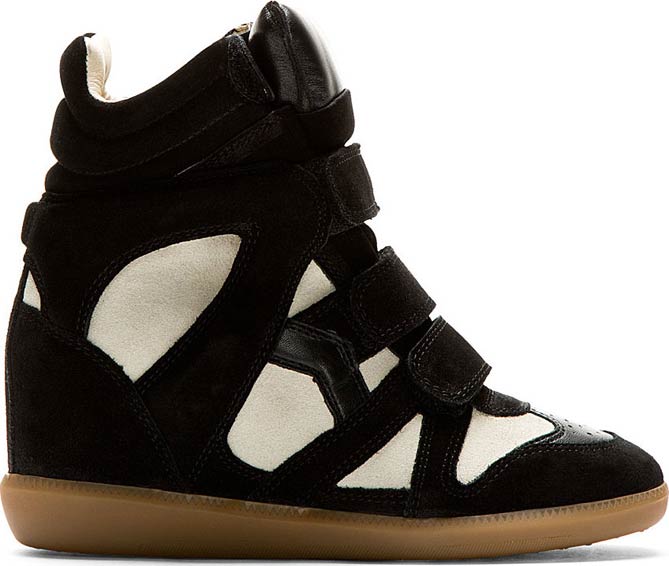 Isabel Marant Black & Ecru Bekett Wedge Sneakers – Shoes Post