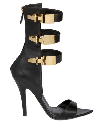 ANTHONY VACCARELLO X VERSUS Versace 130MM LEATHER SANDALS WITH BUCKLES ...
