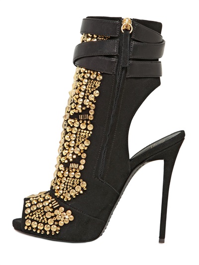 GIUSEPPE ZANOTTI 120MM EMBELLISHED SUEDE BOOTS – Shoes Post