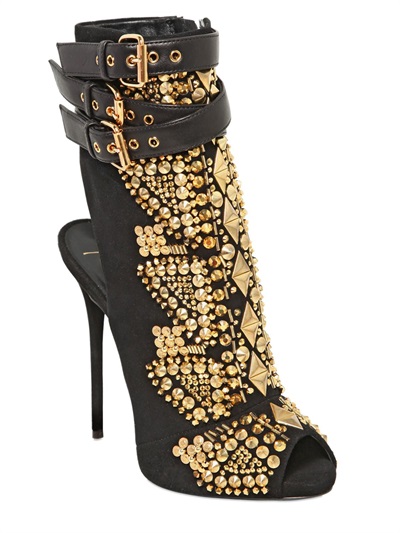 GIUSEPPE ZANOTTI 120MM EMBELLISHED SUEDE BOOTS – Shoes Post