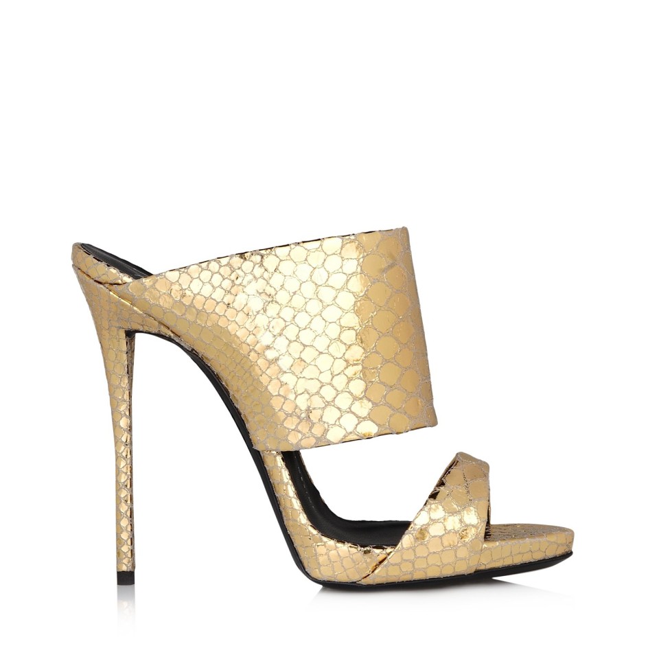 Giuseppe Zanotti Gold Python High Heel Mule – Shoes Post