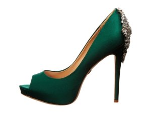 Badgley Mischka – Kiara (Emerald Green Satin) – Shoes Post