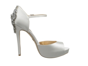 badgley mischka white satin