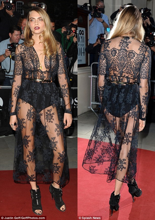 Cara Delevingnes latest naked dress is made of glass 