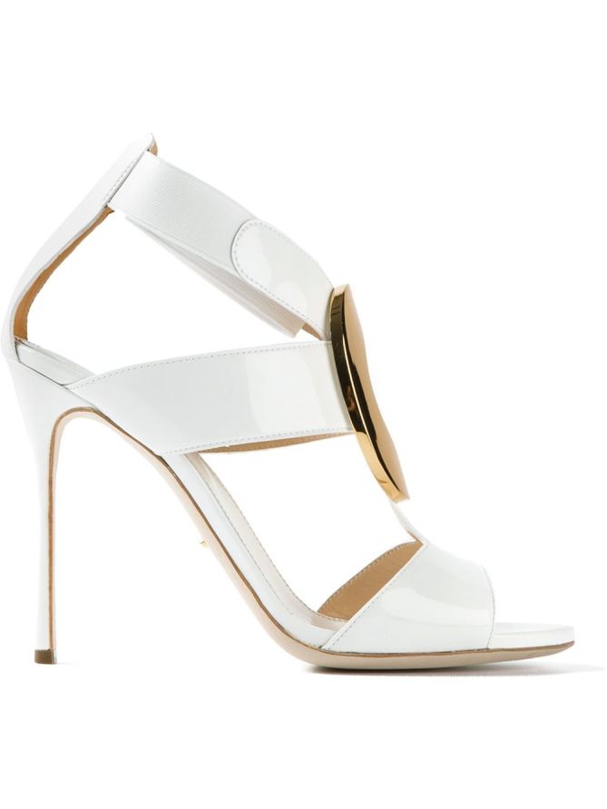 SERGIO ROSSI Gold-tone Cresent Sandal – Shoes Post