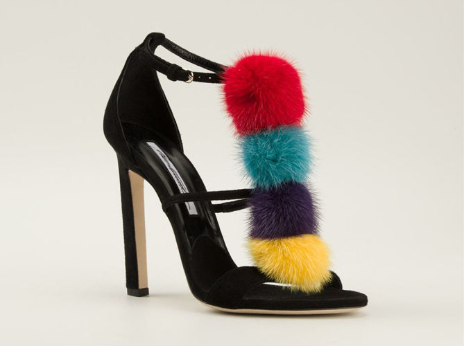 Brian Atwood Genie Suede & Mink Fur Sandals – Shoes Post