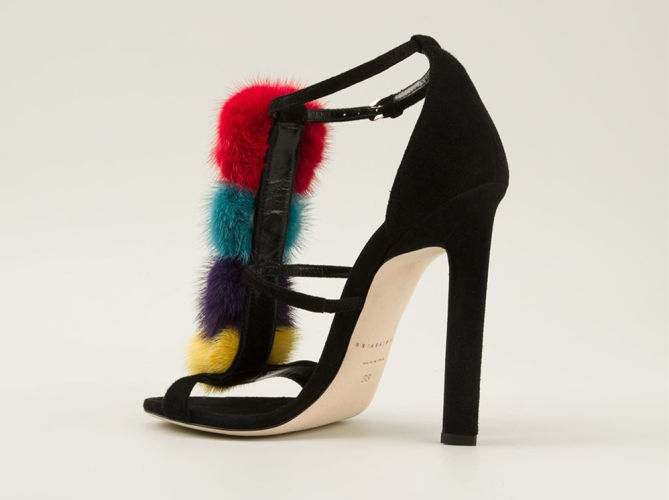 Brian Atwood Genie Suede & Mink Fur Sandals – Shoes Post