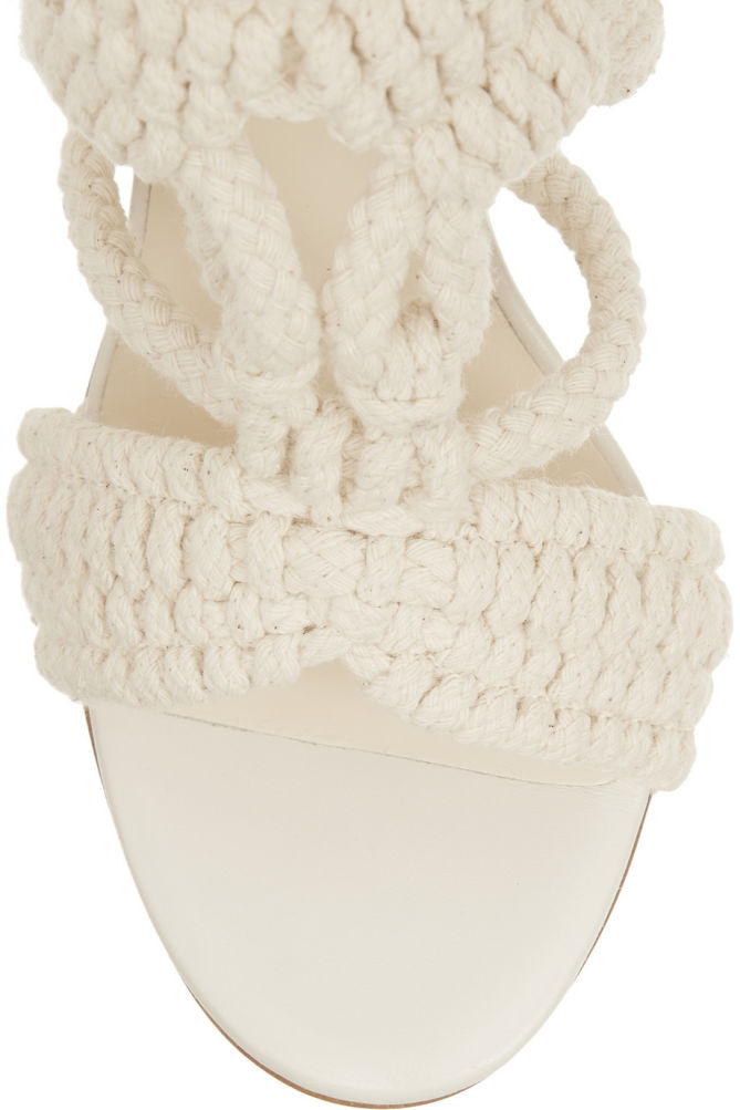 BALMAIN Braided Cotton and Leather Sandals – Shoes Post