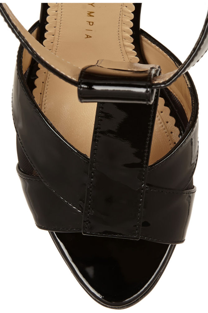 CHARLOTTE OLYMPIA Jasmine Patent-leather and Mother-of-pearl Wedge ...