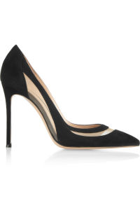 GIANVITO ROSSI Mesh-paneled Suede Pumps – Shoes Post