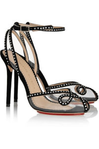 CHARLOTTE OLYMPIA Risqué Swarovski Crystal-embellished Suede and PVC ...