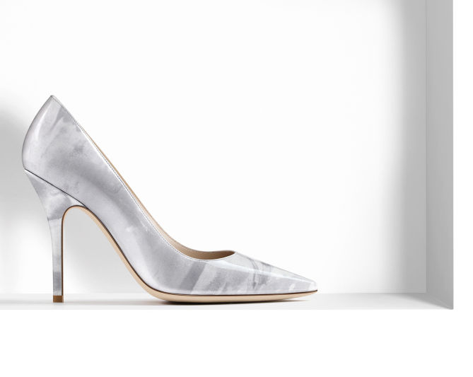 DIOR POINTED-TOE PUMP, PATENT CALFSKIN WITH GREY SHADED EFFECT, 10 CM ...