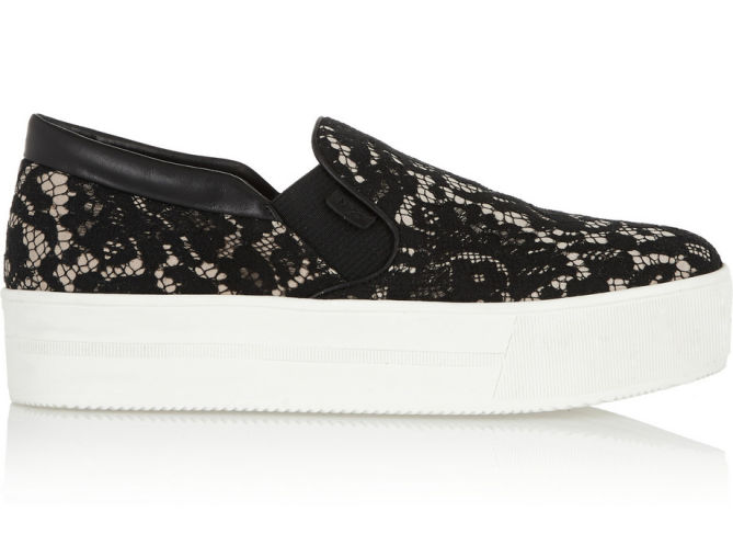 NO. 21 Leather-trimmed Lace Slip-on Sneakers – Shoes Post