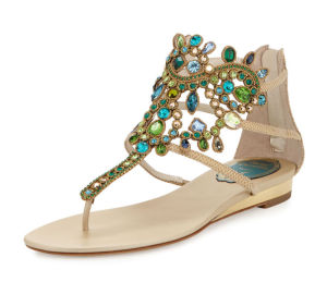 Rene Caovilla Crystal Embellished Sandals – Shoes Post