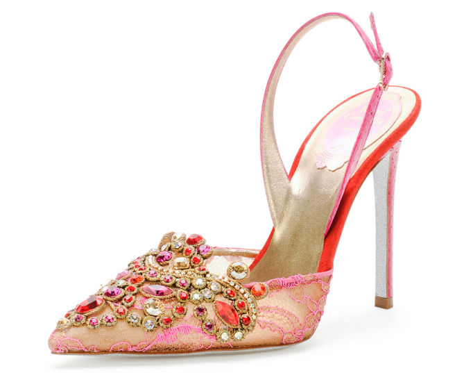 Rene Caovilla Jeweled Lace Halter Pumps – Shoes Post