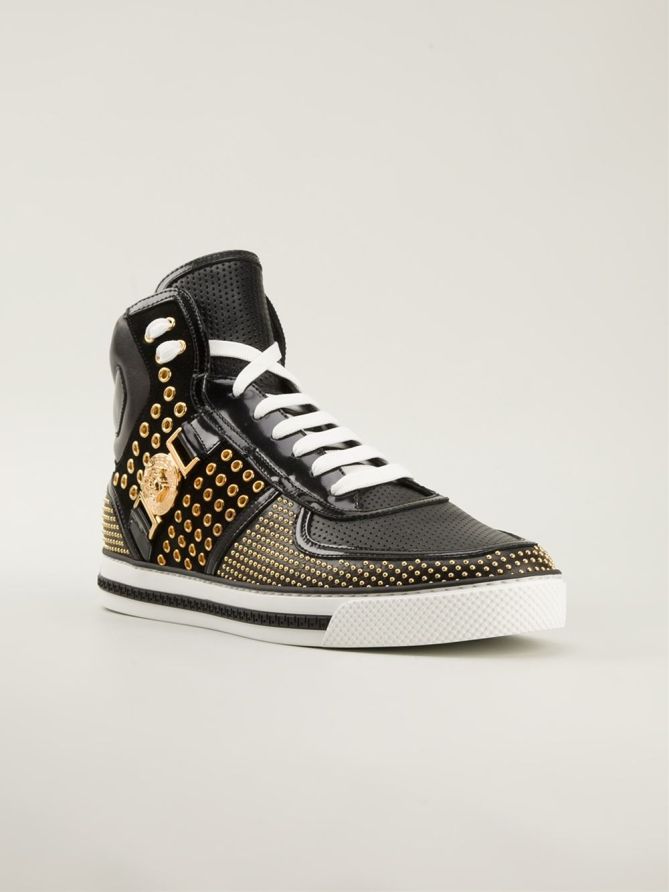 VERSACE studded hi-top sneakers – Shoes Post
