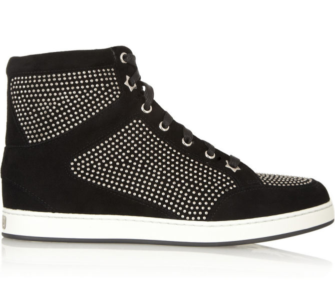 JIMMY CHOOTokyo Studded Suede High-top Sneakers – Shoes Post