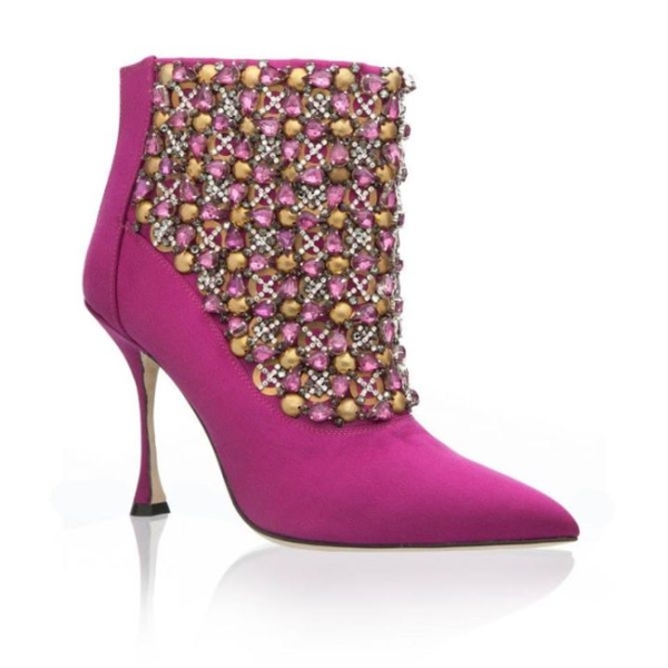Manolo Blahnik Bragima Embellished Satin Ankle Boots – Shoes Post