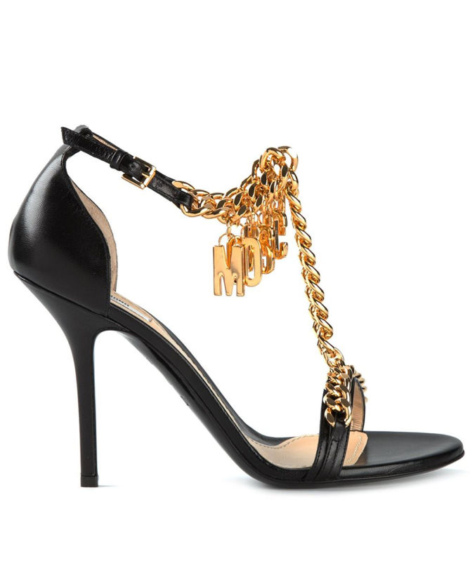 MOSCHINO Logo Chain Sandals – Shoes Post
