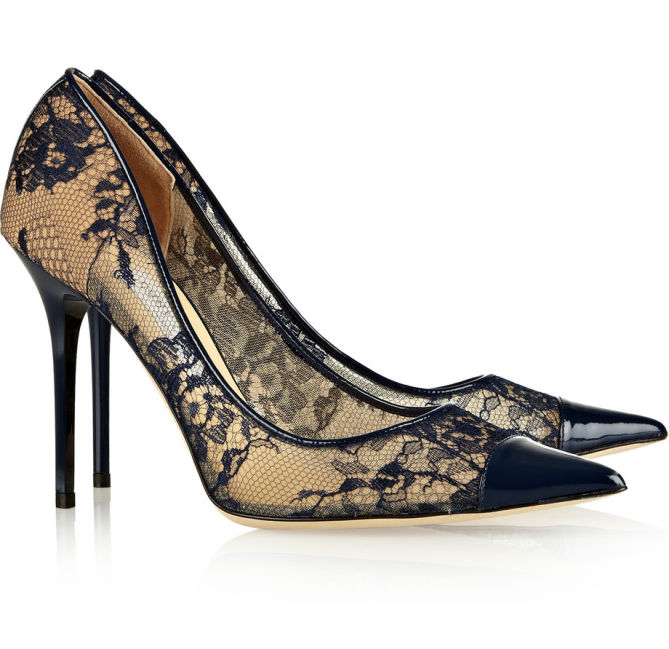 JIMMY CHOO Amika Leather-trimmed Lace Pumps – Shoes Post