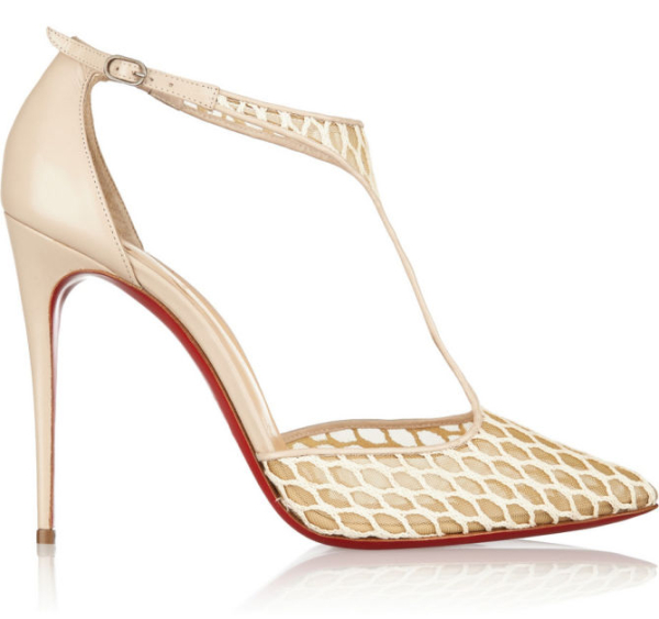 CHRISTIAN LOUBOUTIN Salonu 100 Embroidered Mesh and Leather Pumps ...