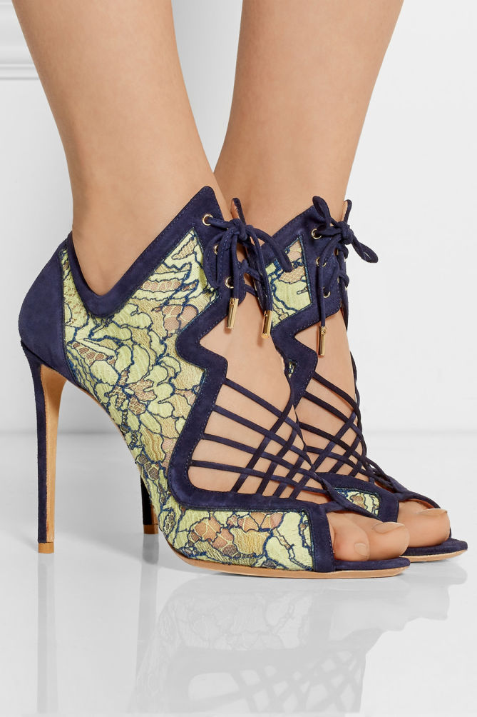 NICHOLAS KIRKWOOD Suede and Lace Sandals – Shoes Post