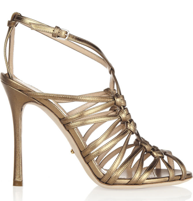 SERGIO ROSSI Metallic Leather Sandals – Shoes Post