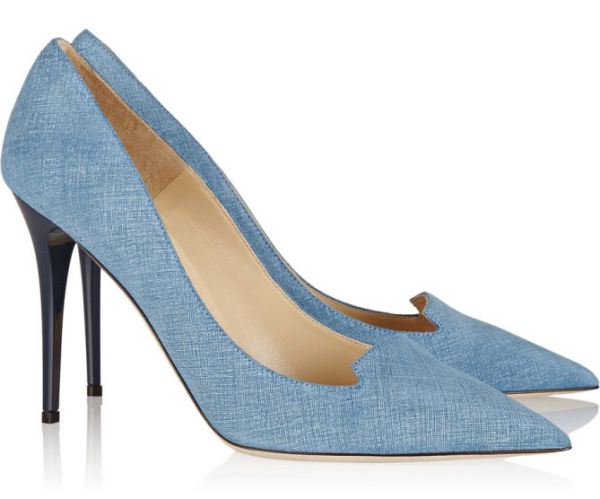 JIMMY CHOO Avril Denim-effect Suede Pumps – Shoes Post