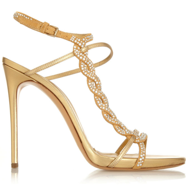 CASADEI Crystal-embellished Suede and Metallic Leather Sandals – Shoes Post