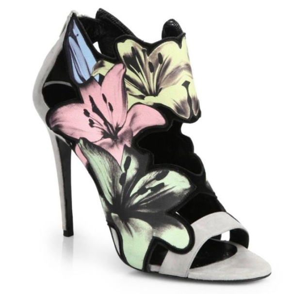 Pierre Hardy Lily-Print Suede Sandals – Shoes Post