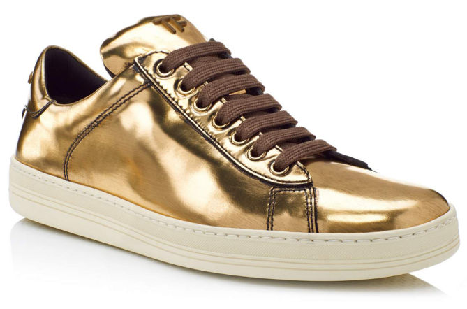 Tom Ford Metallic Leather Low Top Sneaker – Shoes Post