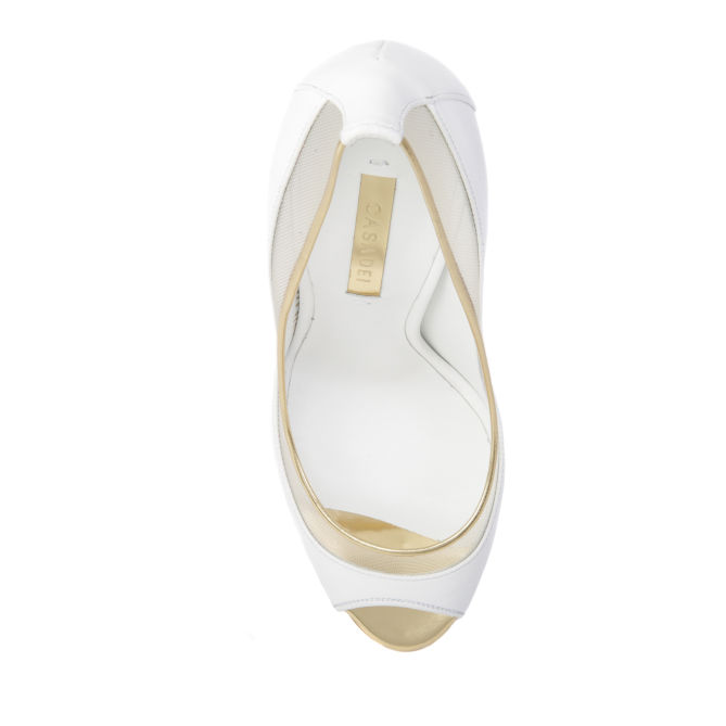Casadei white Blade Peep-toe Pump – Shoes Post
