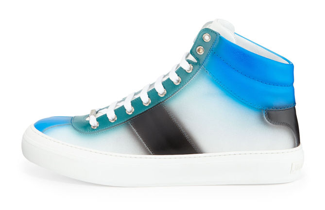 Jimmy Choo Belgrave Spray-Paint High-Top Sneaker, Blue – Shoes Post