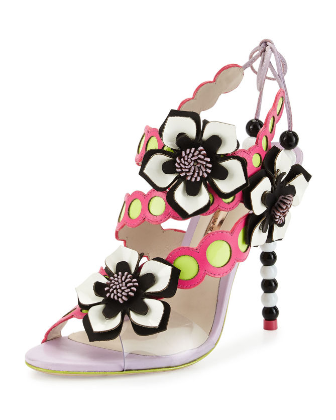 Sophia Webster Amazona Leather Flower Sandal, Orchid/Magenta – Shoes Post