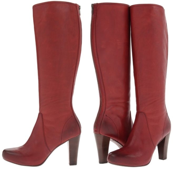 red long flat boots
