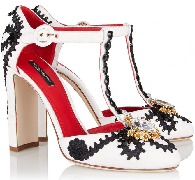 DOLCE & GABBANA Embellished Jacquard Pumps – Shoes Post