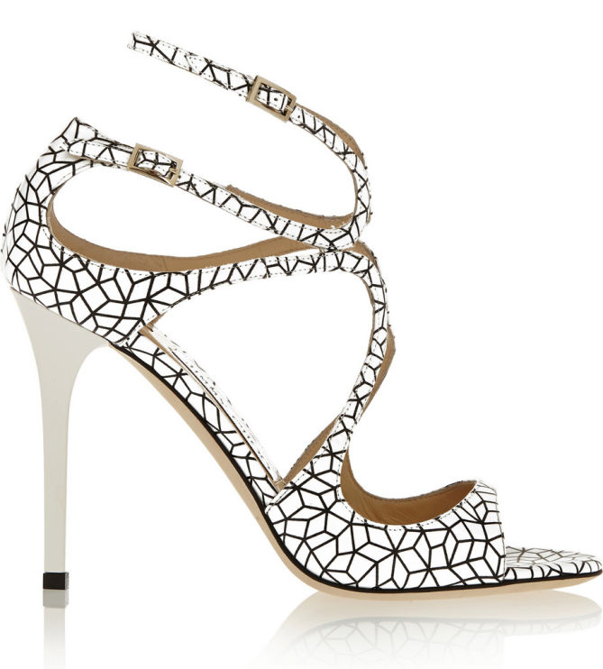 JIMMY CHOO Lang Printed Patent-leather Sandals – Shoes Post