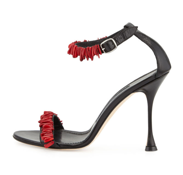 Manolo Blahnik Coraletta Beaded-Strap Sandal, Black – Shoes Post