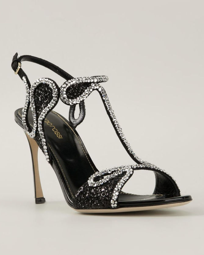 SERGIO ROSSI Embellished Stiletto Sandals – Shoes Post