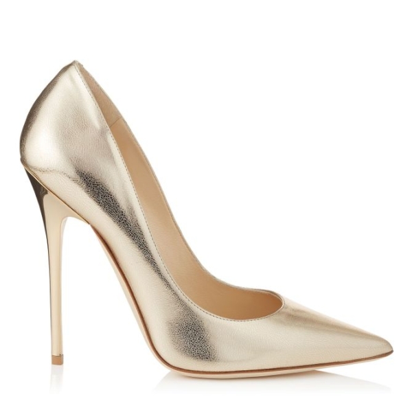 JIMMY CHOO “ANOUK” Nude Etched Mirror Leather Pointy Toe Pumps – Shoes Post
