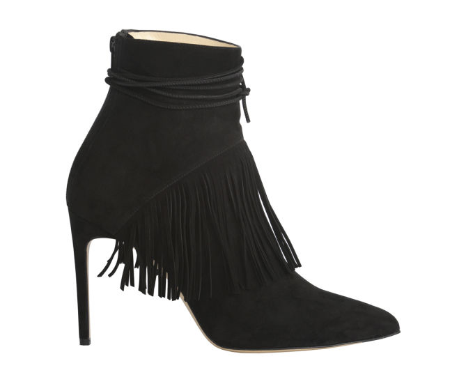 BIONDA CASTANA ‘Sahar’ – Black Calf Suede Fringed Boot – Shoes Post