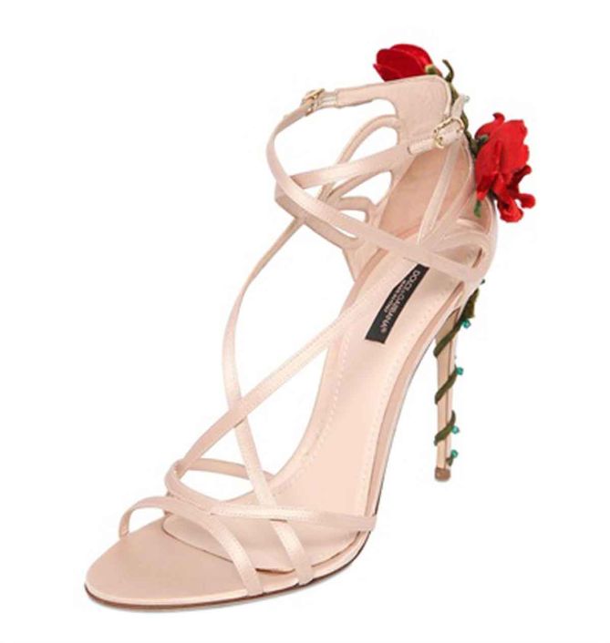 DOLCE & GABBANA 105MM KEIRA ROSES ON SILK SATIN SANDALS – Shoes Post