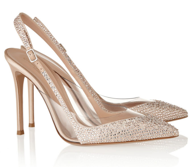 GIANVITO ROSSI Embellished Satin and PVC Pumps – Shoes Post