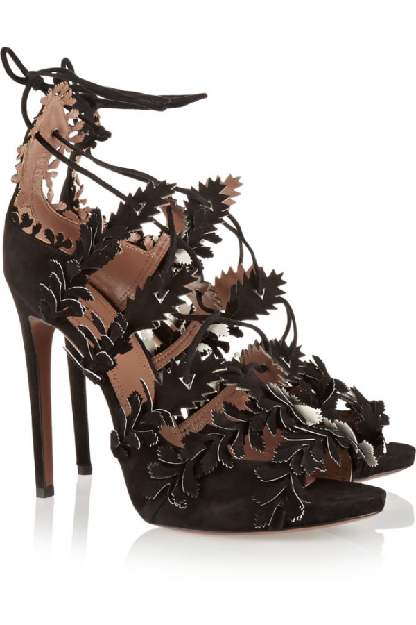 ALAÏA Appliquéd Suede Sandals – Shoes Post