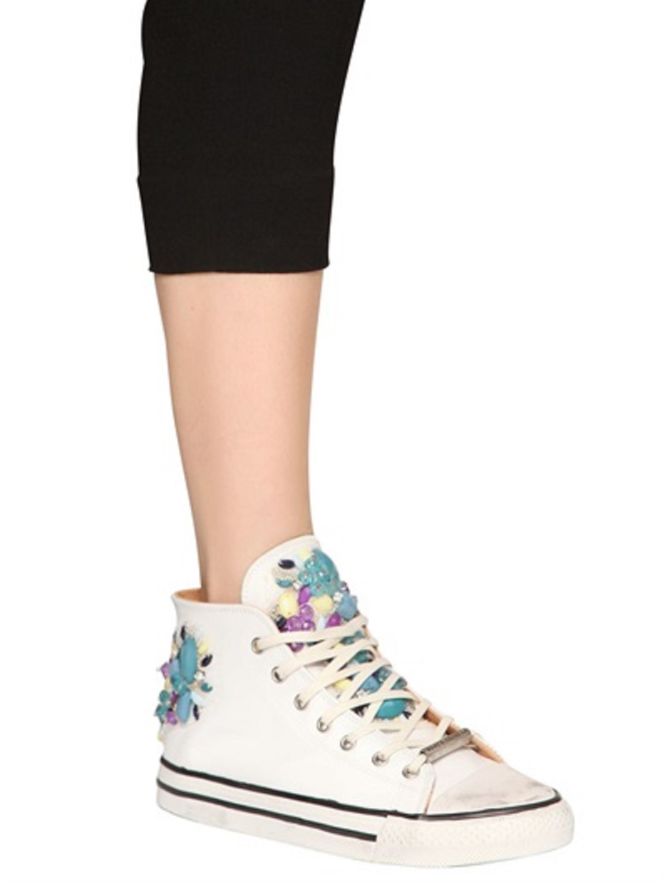 BLACK DIONISO EMBELLISHED LEATHER HIGH TOP SNEAKERS – Shoes Post