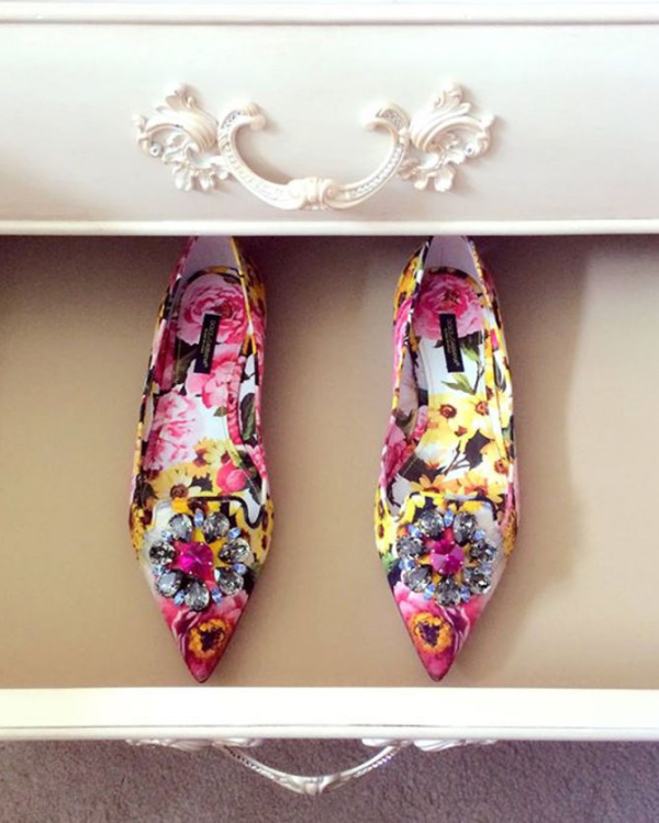 D&G PEONY BROCADE BELLUCCI LOW HEELS Shoes Post