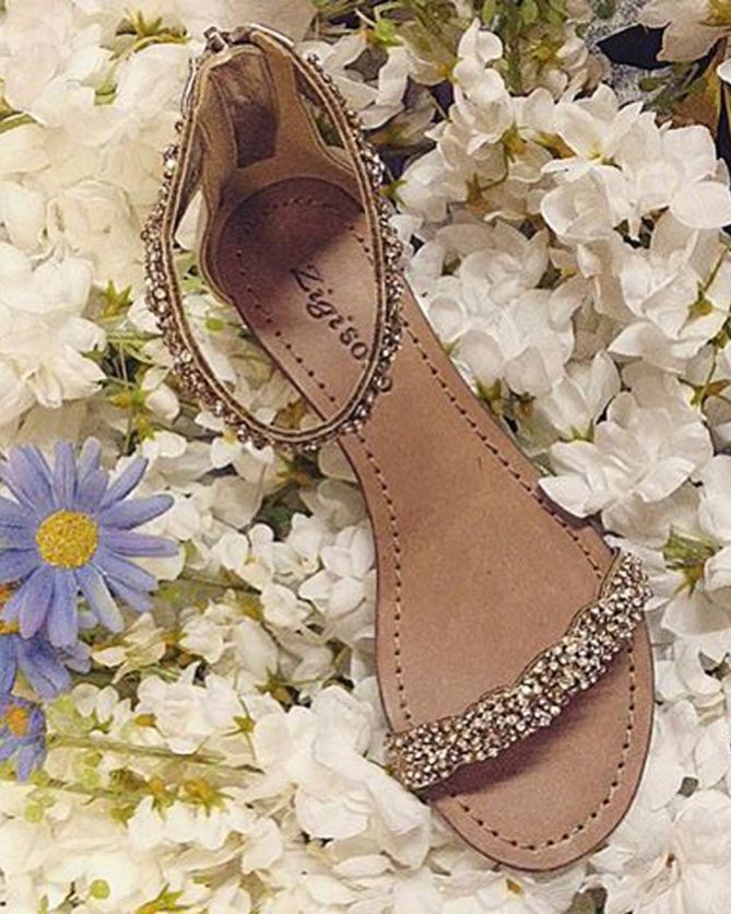 ZiGi Soho Meline Jeweled Flat Sandals 
