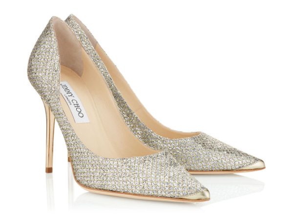 Jimmy Choo Abel Champagne Glitter Pointy Toe Stiletto Pumps – Shoes Post