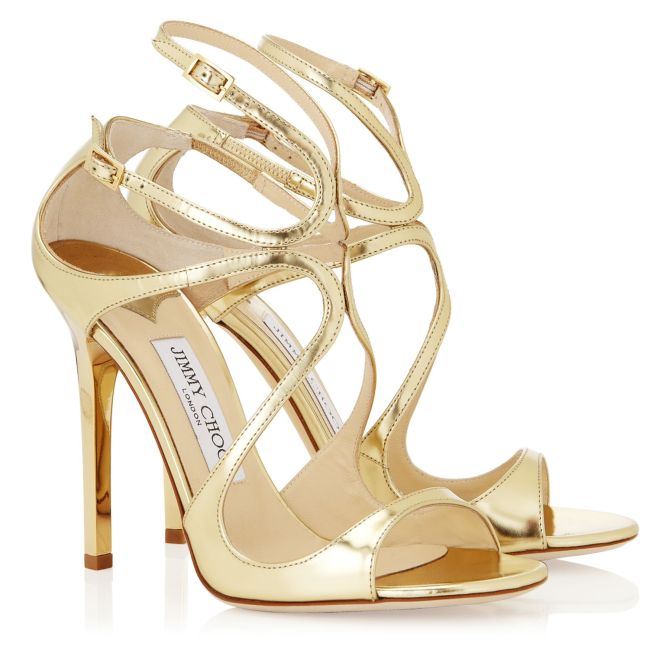 Jimmy Choo Lance Gold Mirror Leather Sandals – Shoes Post
